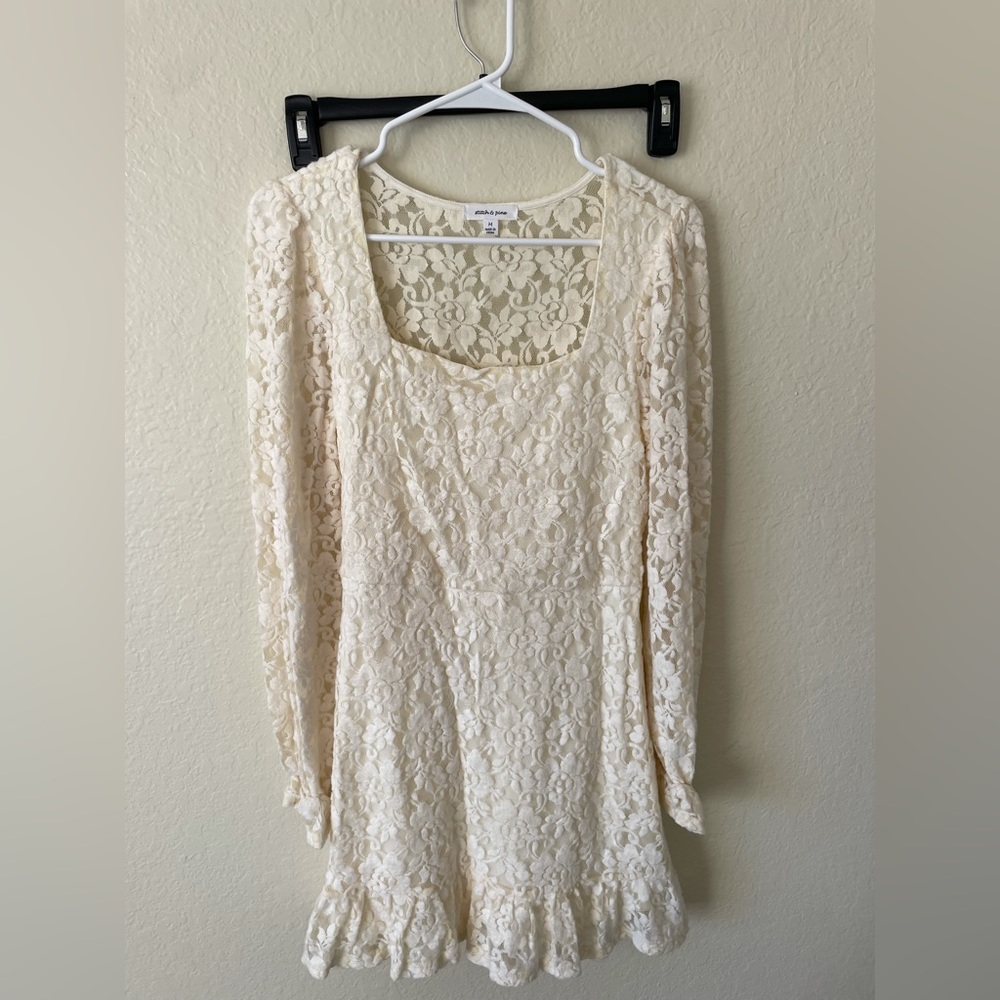 White Dress with Flower Embroidery